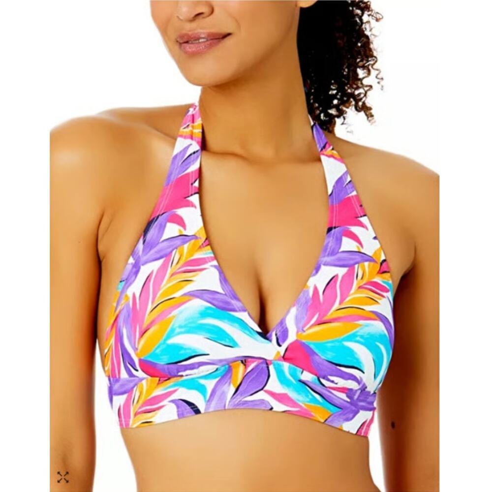 Anne cole Women's White Halter Bikini Top Size L
